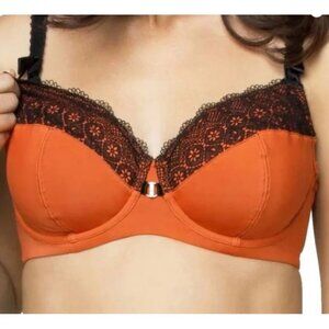 Cake Lingerie NEW 40D Ginger Macaroon Maternity Nursing Bra Underwire Orange